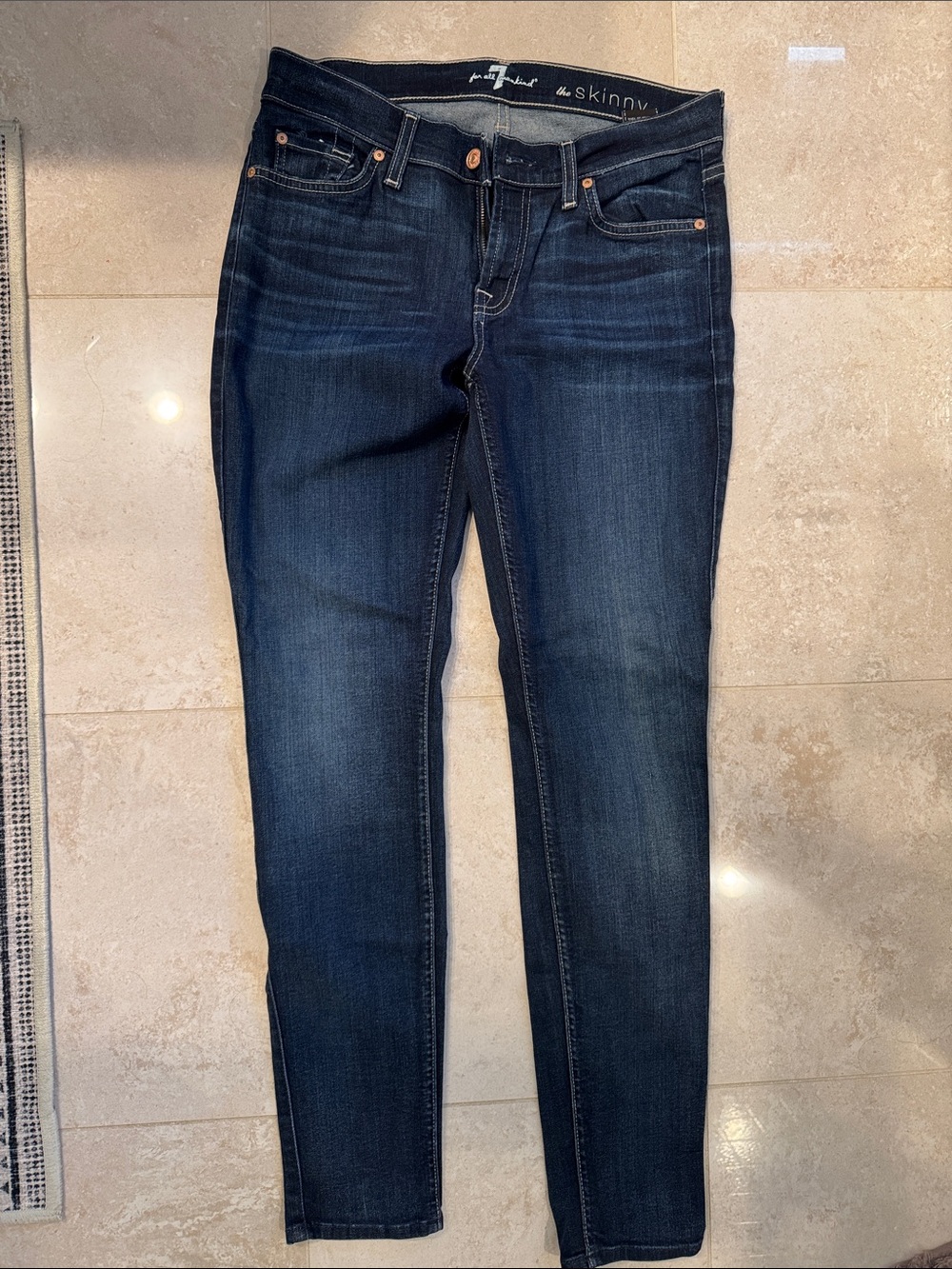 7 For All Mankind Dark Wash The Skinny Jeans